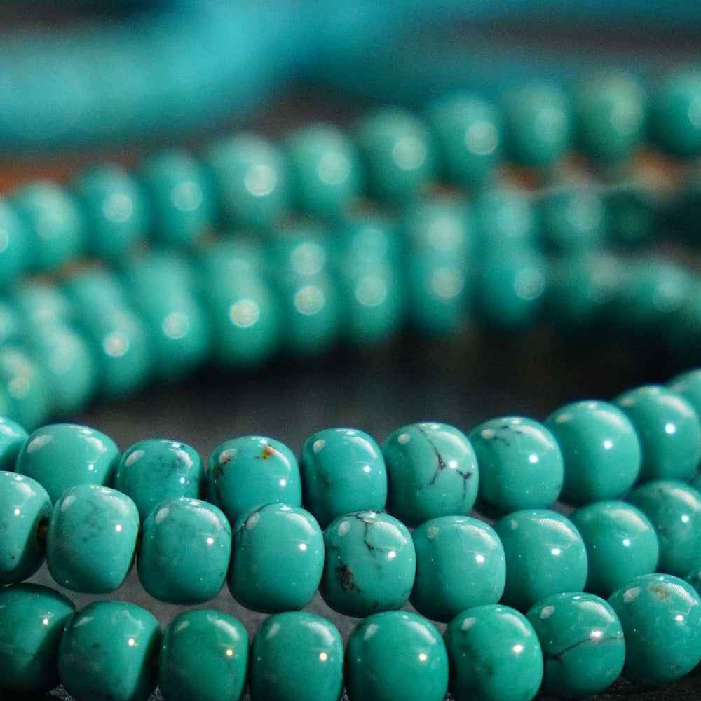 108 Turquoise Rondelle Mala Necklace