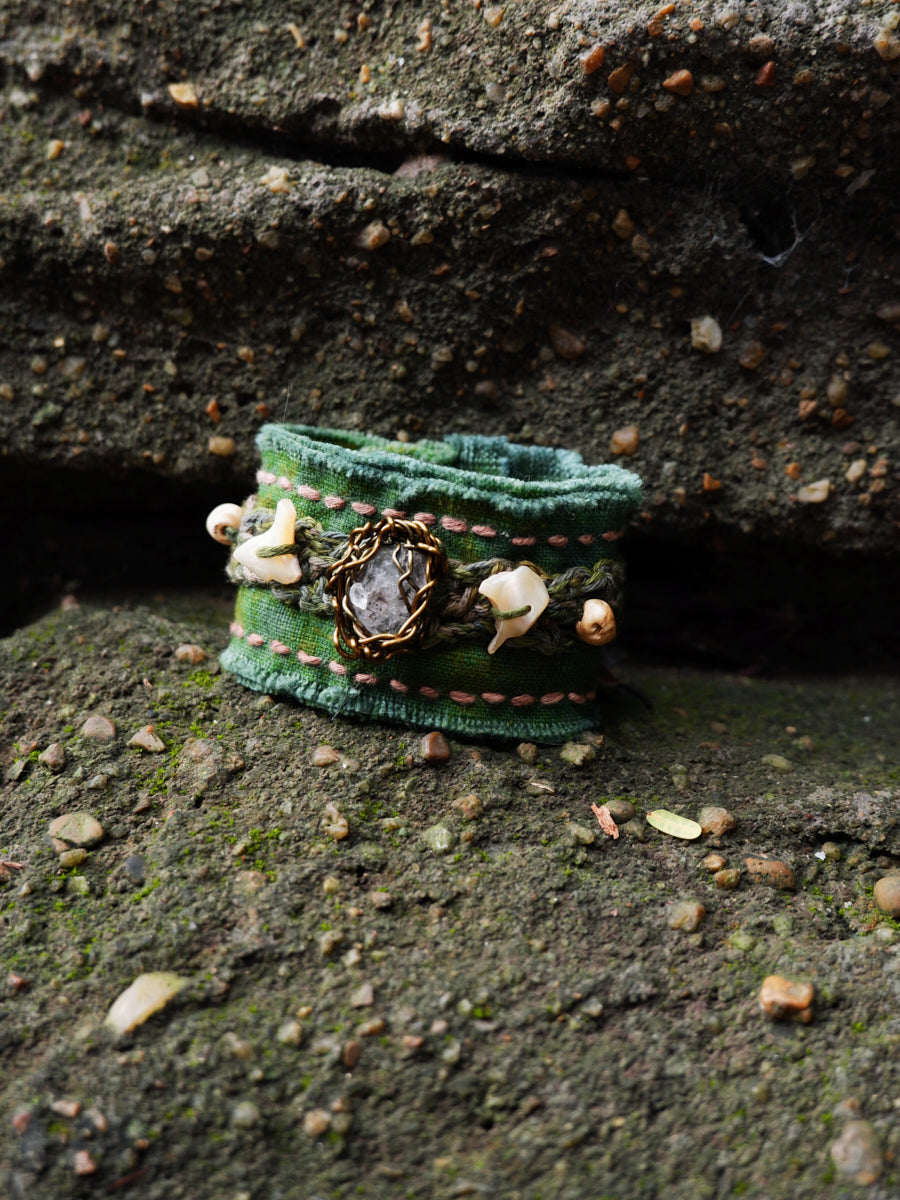Plant-dyed Vintage Cloth Artisan Braid Forest Green