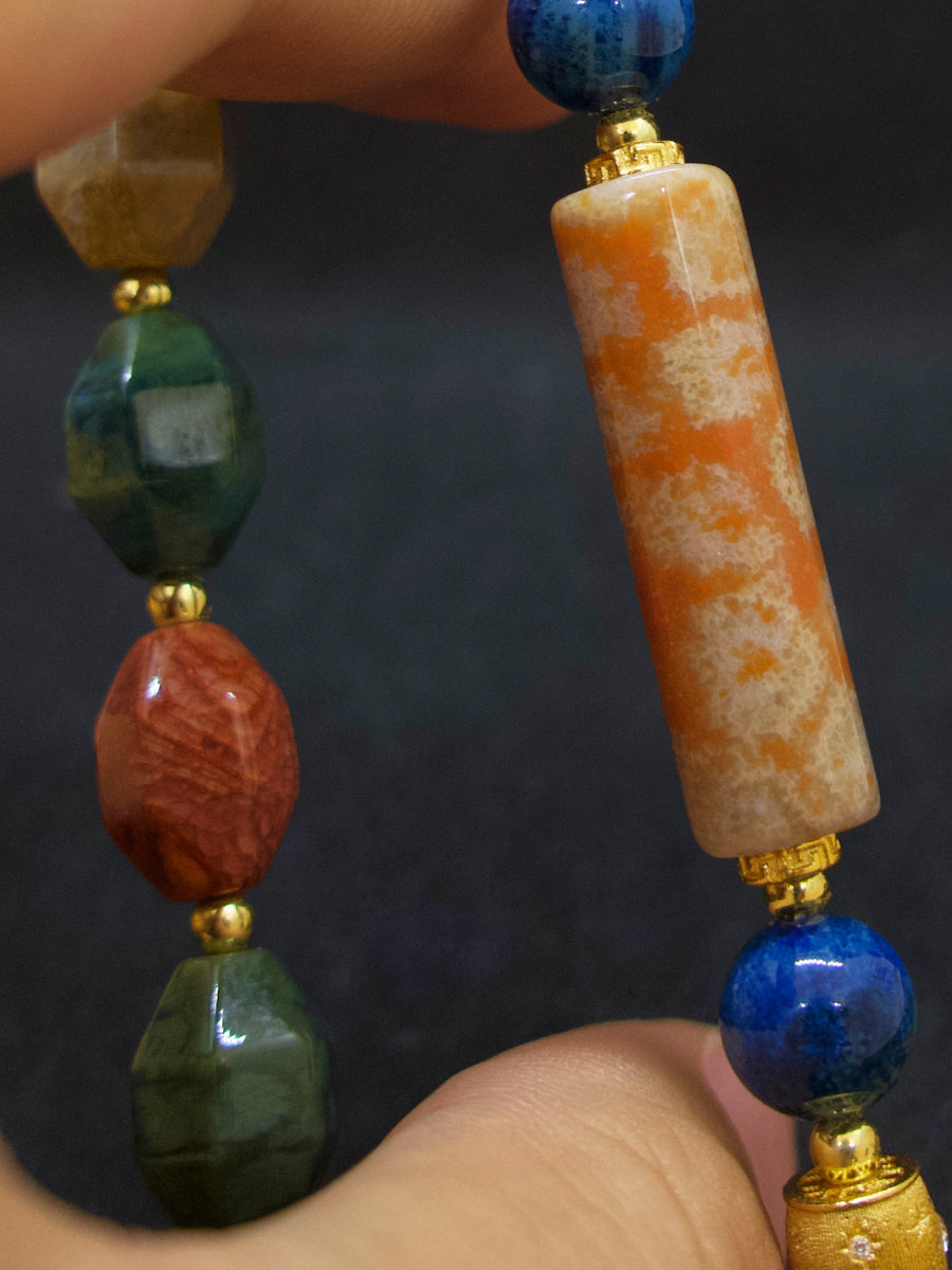 Agatized Coral Column Energy Balance Bracelet