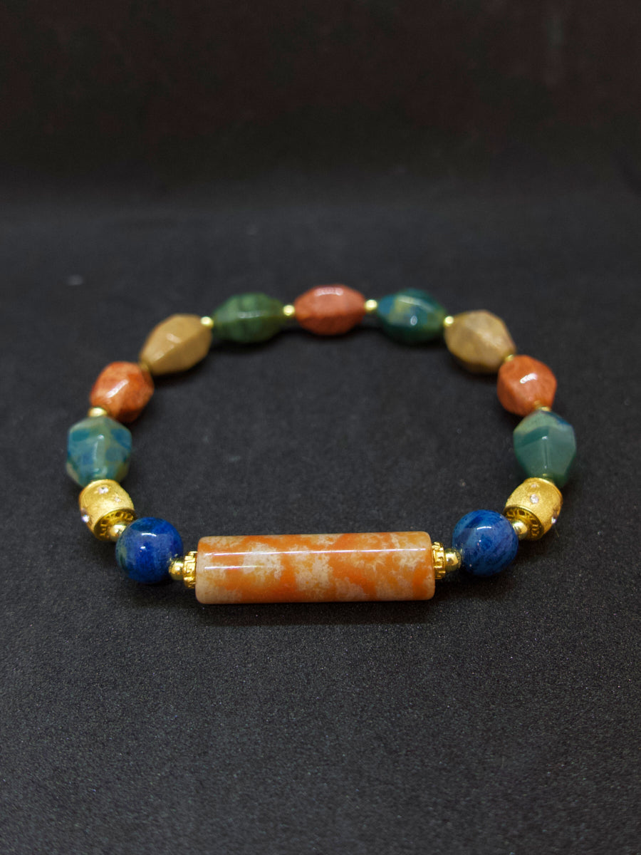 Agatized Coral Column Energy Balance Bracelet