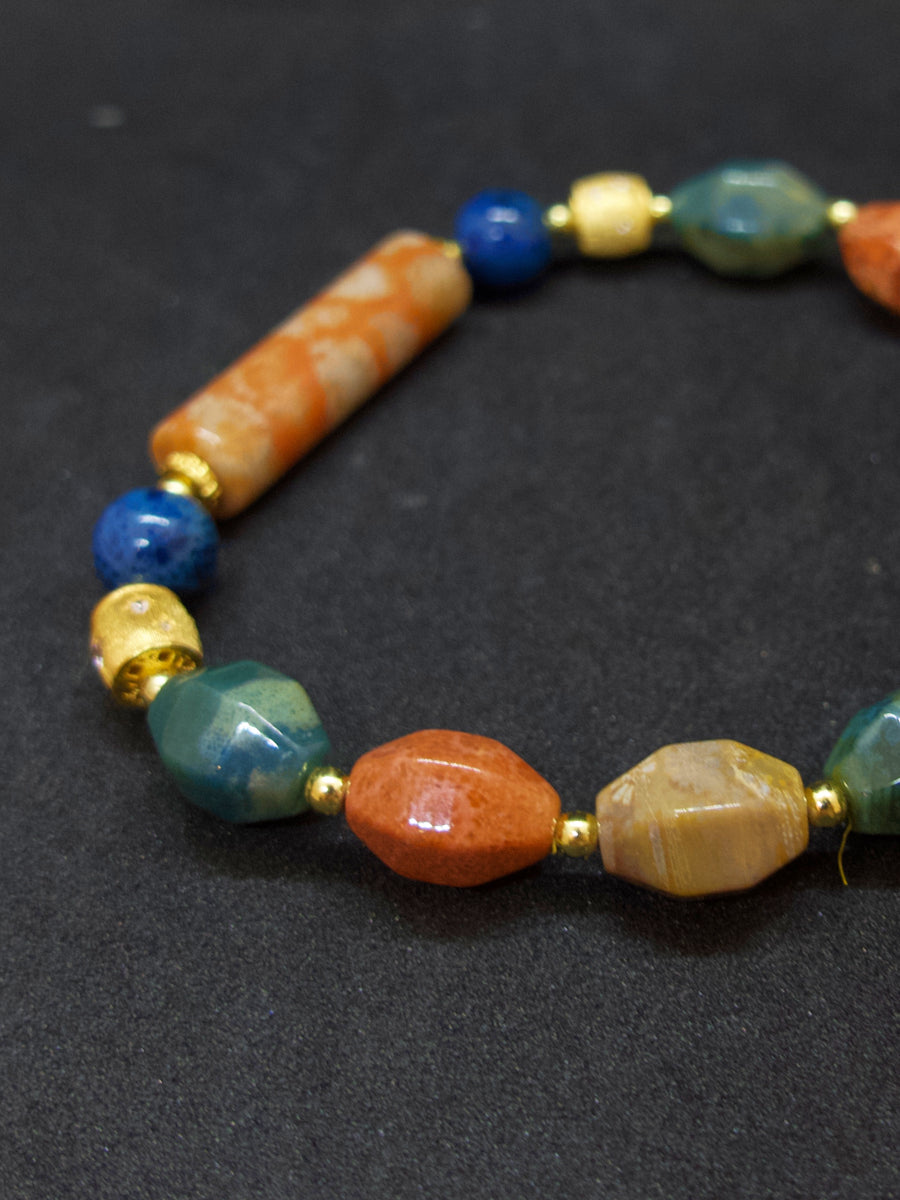 Agatized Coral Column Energy Balance Bracelet