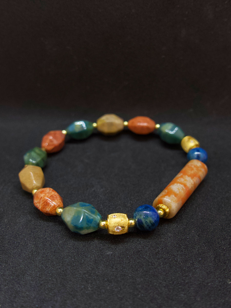 Agatized Coral Column Energy Balance Bracelet