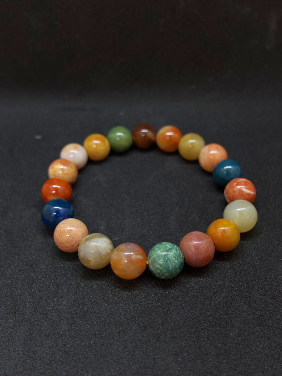 Agatized Coral Harmony Energy Bead Bracelet