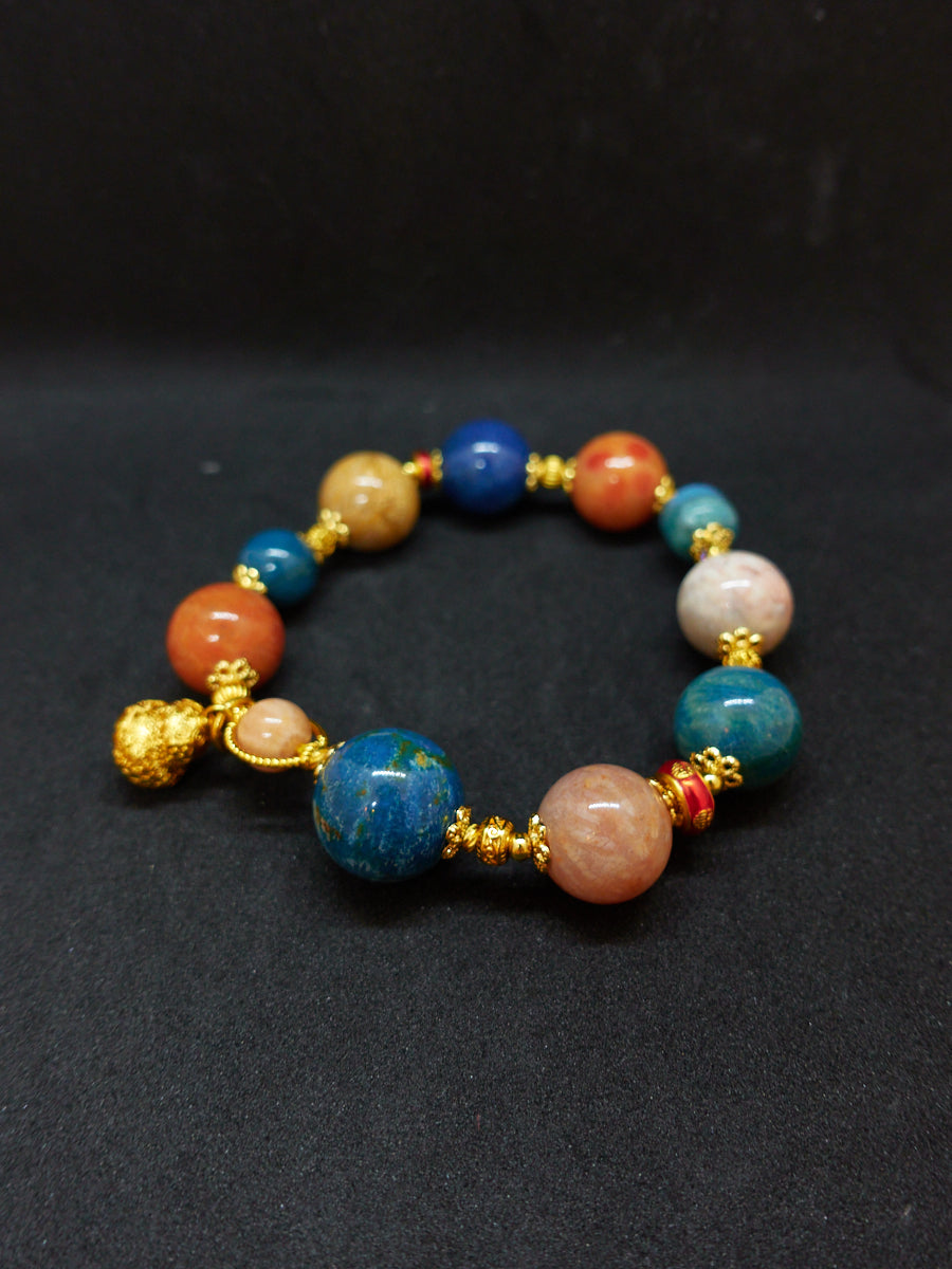 Agatized Coral Gold-Tone Silver Harmony Bracelet