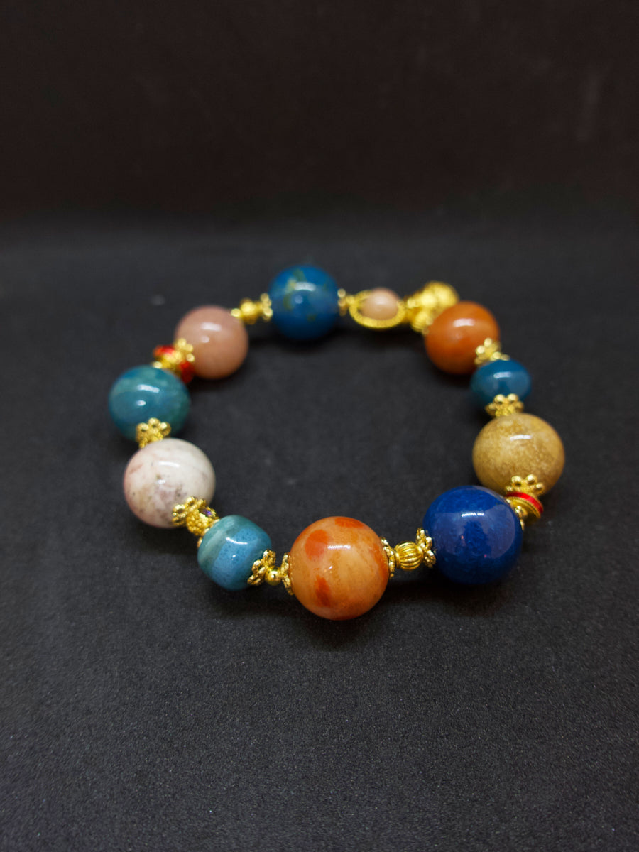 Agatized Coral Gold-Tone Silver Harmony Bracelet