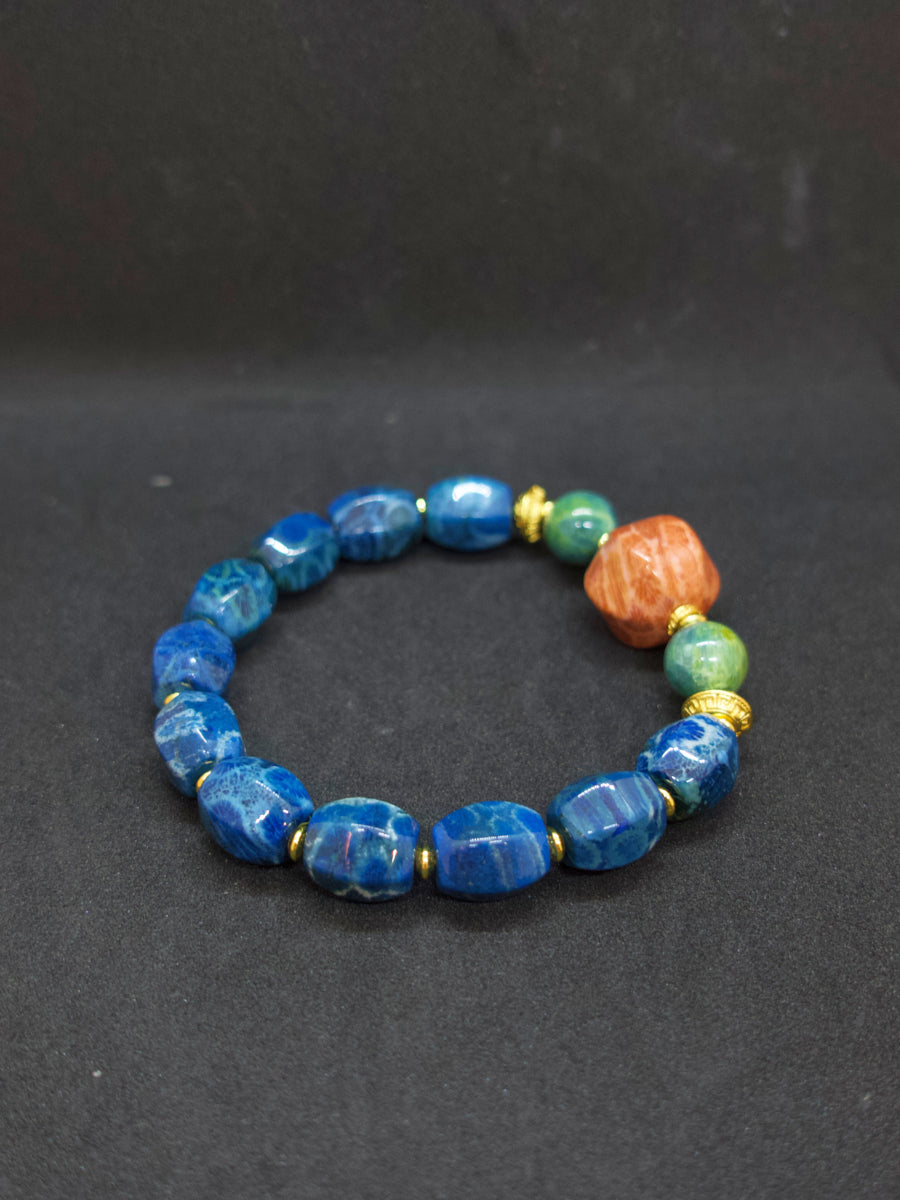 Agatized Coral Tranquil Ocean Bracelet