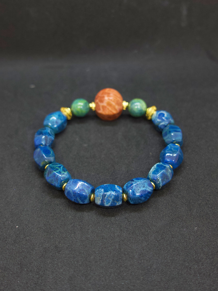 Agatized Coral Tranquil Ocean Bracelet