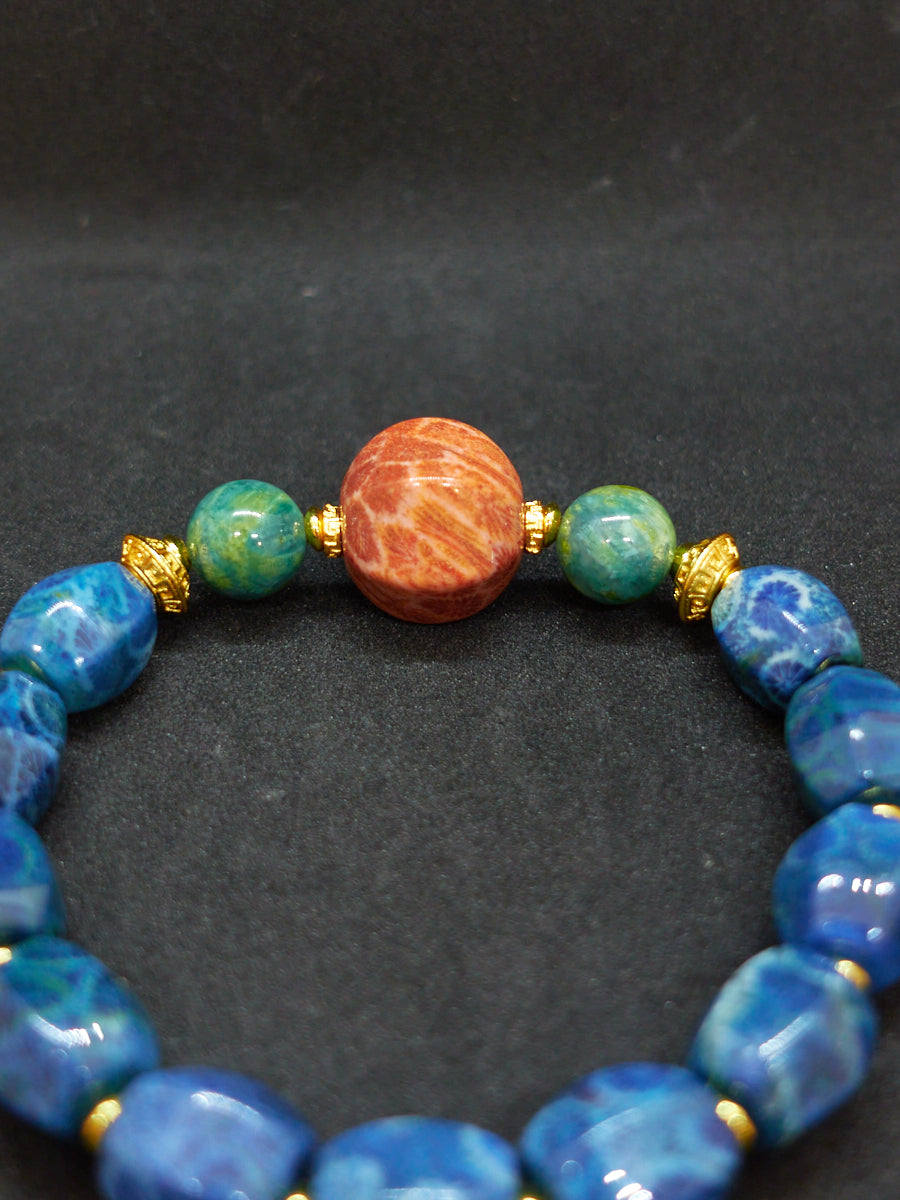 Agatized Coral Tranquil Ocean Bracelet