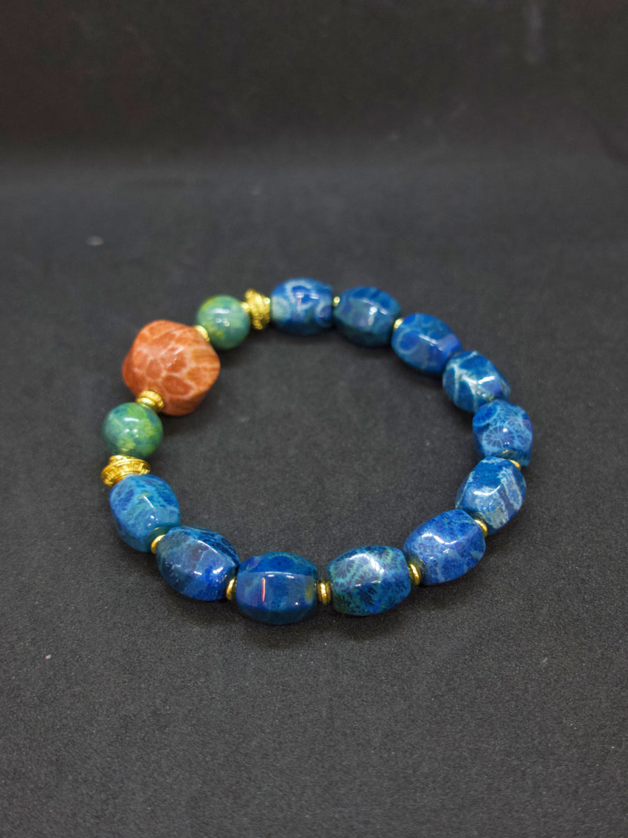 Agatized Coral Tranquil Ocean Bracelet