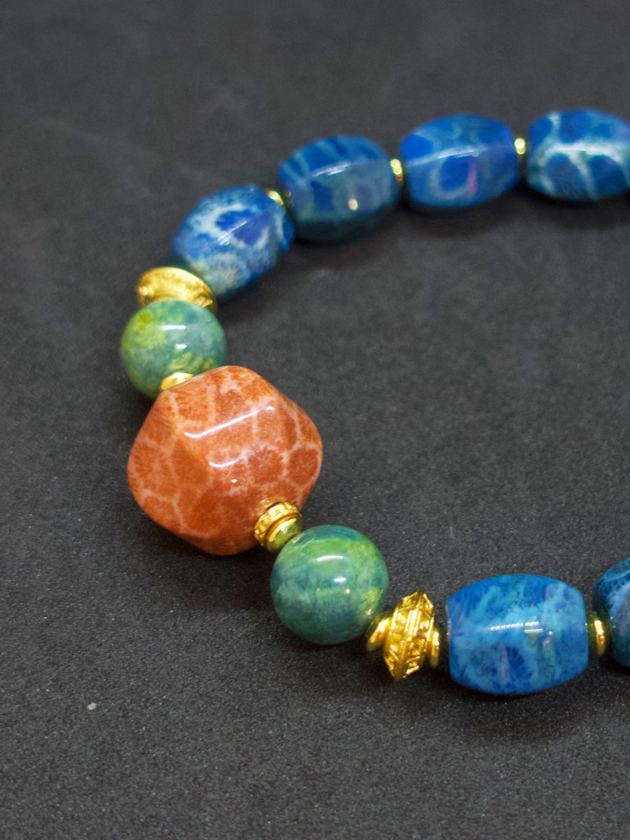 Agatized Coral Tranquil Ocean Bracelet