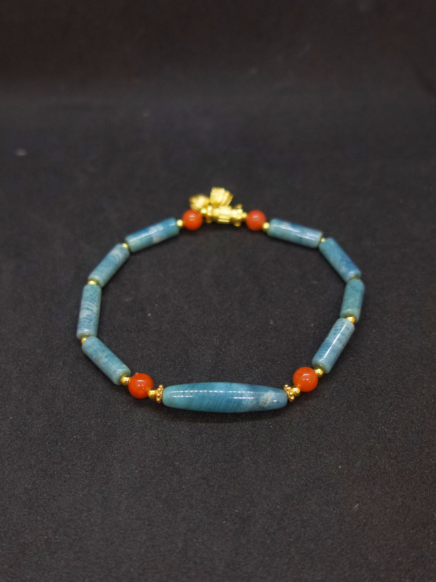 Agatized Coral Serenity Bell Bracelet