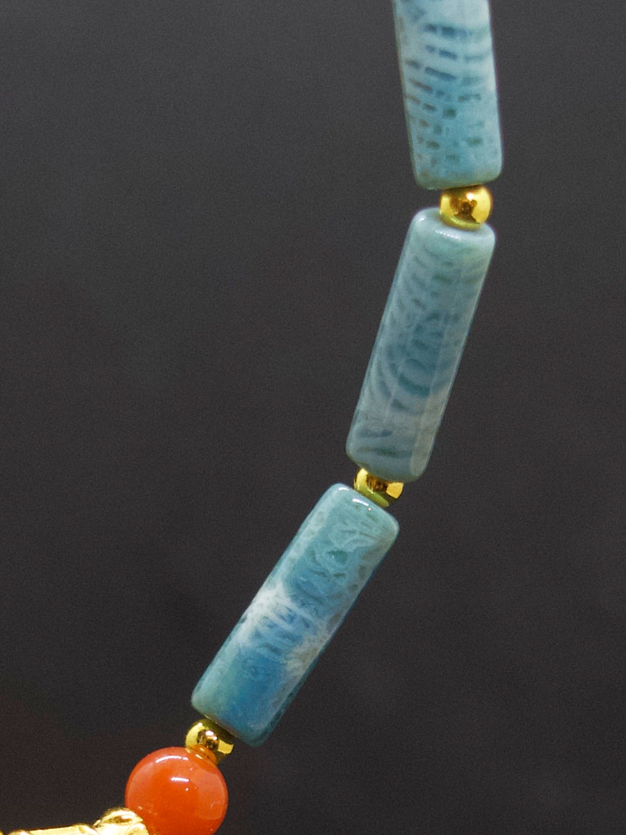 Agatized Coral Serenity Bell Bracelet