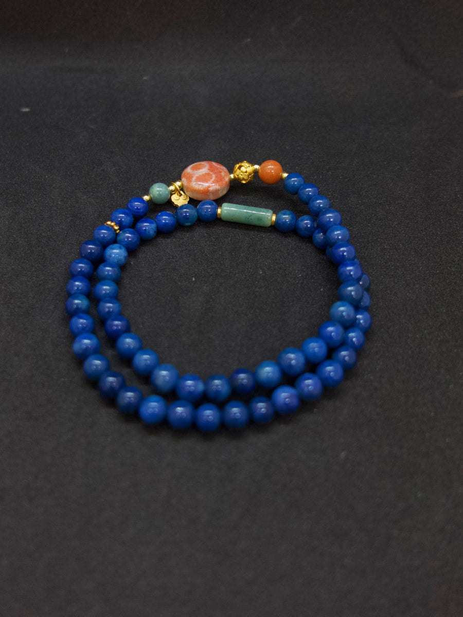Agatized Coral Dual-Layer Energy Bracelet