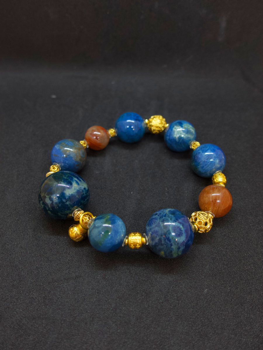 Agatized Coral Ocean Spirit Energy Bracelet