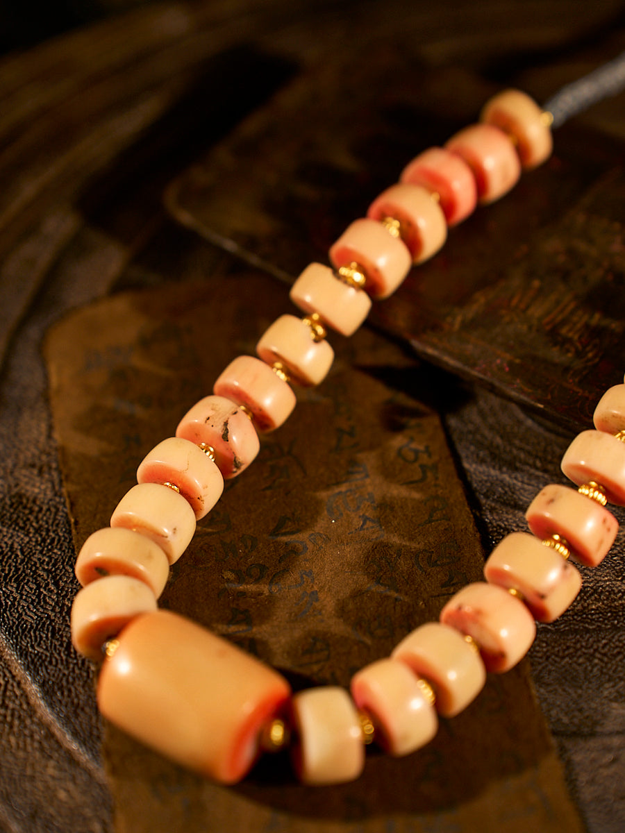 Tranquil Grace Coral Bamboo Necklace