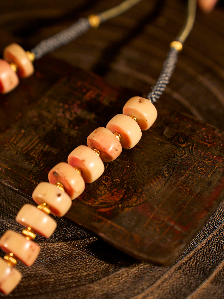 Tranquil Grace Coral Bamboo Necklace