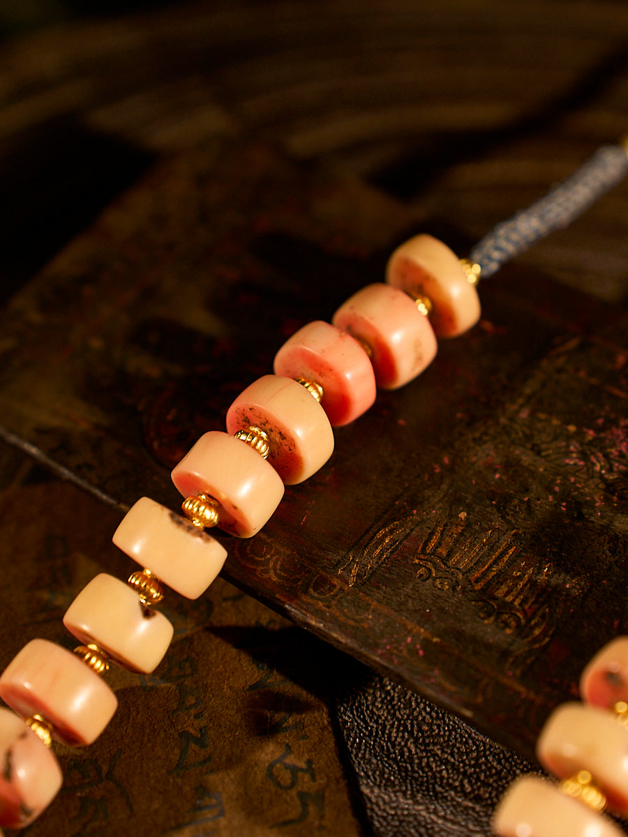 Tranquil Grace Coral Bamboo Necklace