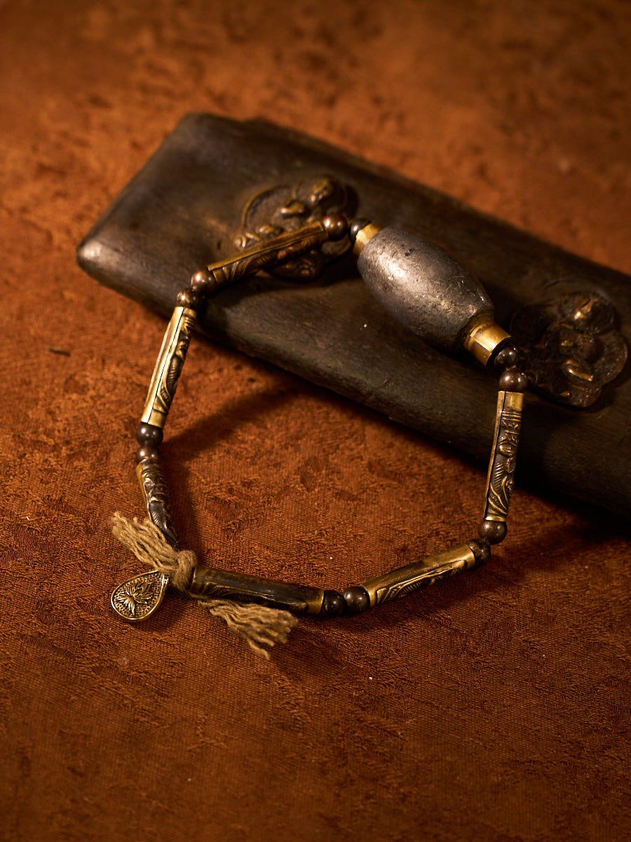 Celestial Iron Wisdom Bracelet | Spiritual Protection, Good Fortune & Inner Strength
