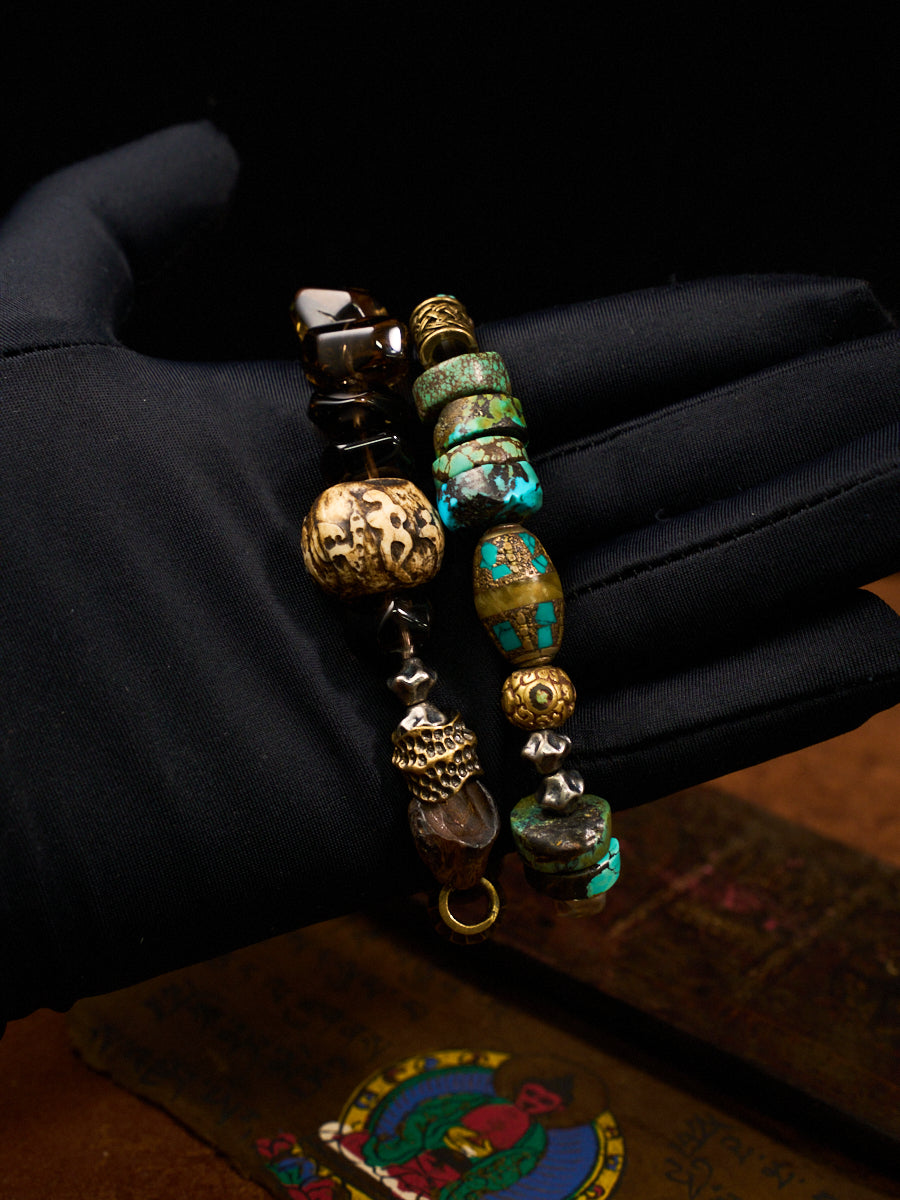 Grounded Protection Turquoise Bracelet | Turquoise, Brass & Alloy Energy Bracelet