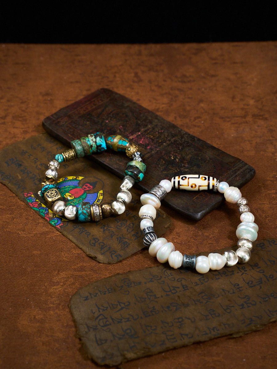 Grounded Protection Turquoise Bracelet | Turquoise, Brass & Alloy Energy Bracelet