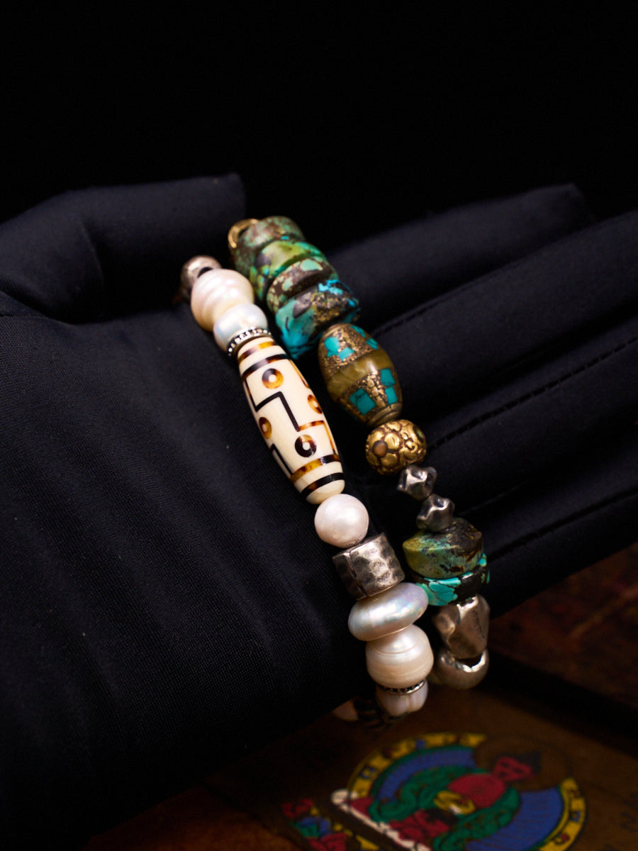 Grounded Protection Turquoise Bracelet | Turquoise, Brass & Alloy Energy Bracelet