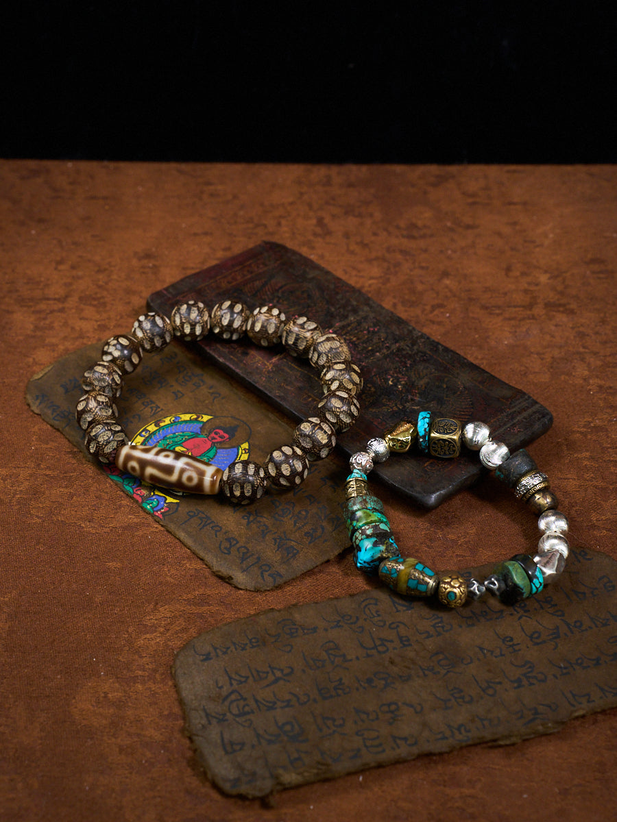 Grounded Protection Turquoise Bracelet | Turquoise, Brass & Alloy Energy Bracelet