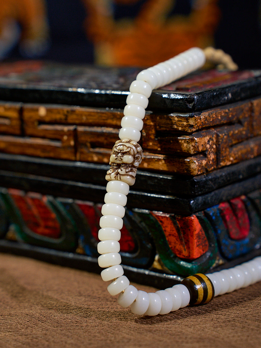 108 Bodhi Seed Yak Bone Agate Mala Bracelet