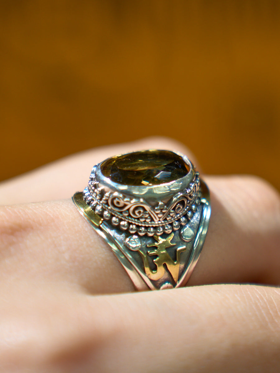 Citrine Silver Ring Wealth Attracting Spiritual Healing Jewelry