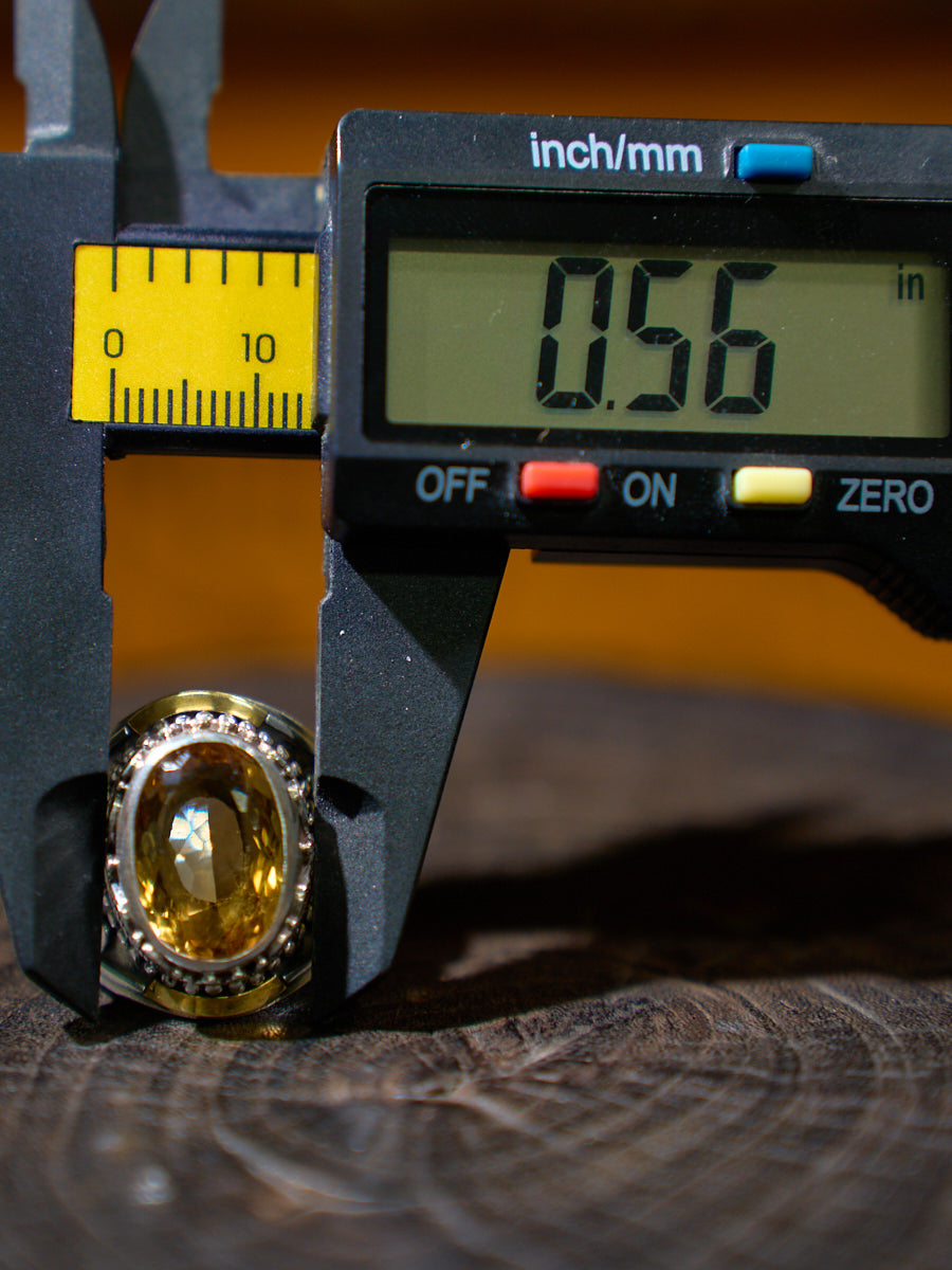 Citrine Silver Ring Wealth Attracting Spiritual Healing Jewelry