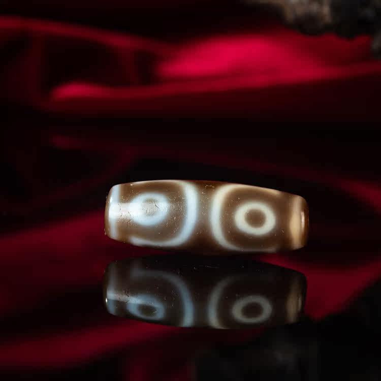Tibetan Millennium Heaven-Earth Panda Three-Eye Dzi Bead – Dual Wealth Totem, Tender Color, Nine-Eye Shale