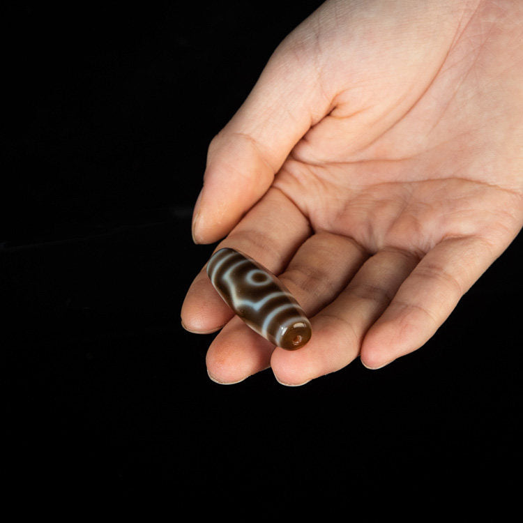Tibetan Millennium Heaven-Earth Panda Three-Eye Dzi Bead – Dual Wealth Totem, Tender Color, Nine-Eye Shale