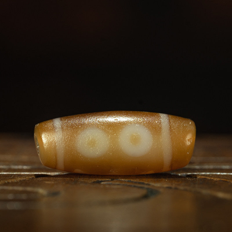Tibetan Millennium Pure Tender Color Canopy Three-Eye Dzi Bead – Buddha Eye Totem, Nine-Eye Shale