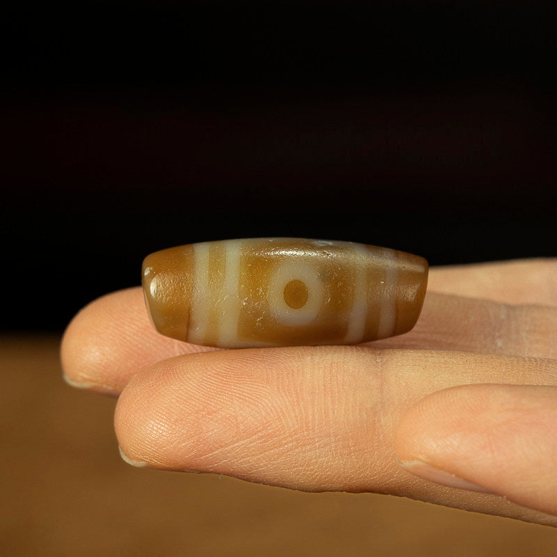 Tibetan Millennium Pure Tender Color Canopy Three-Eye Dzi Bead – Buddha Eye Totem, Nine-Eye Shale