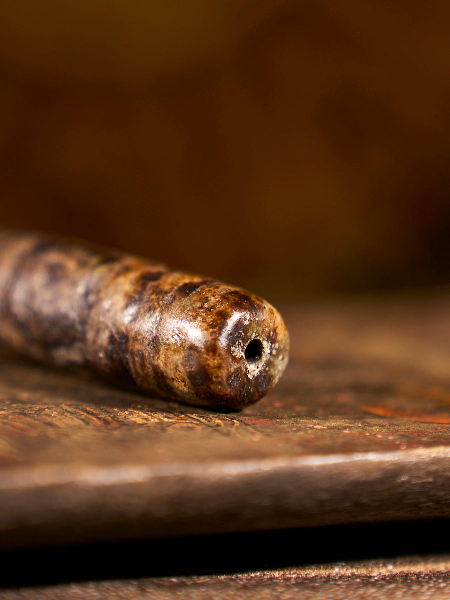 Tibetan Zhangzhung Era Sacred Sentinel Three-Eyed Agate Dzi Bead