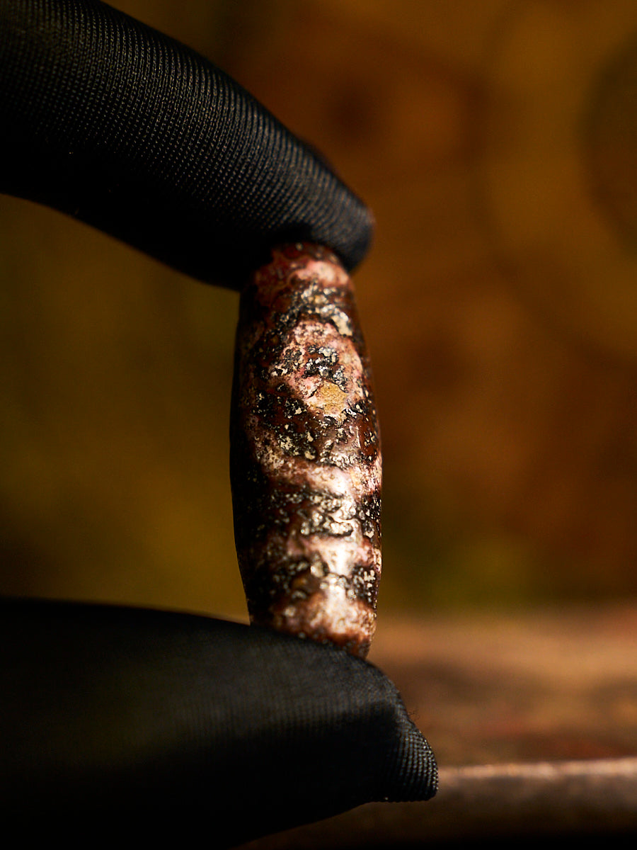 Tibetan Zhangzhung Era Two-Eyed Wish-Fulfilling Agate Dzi Bead