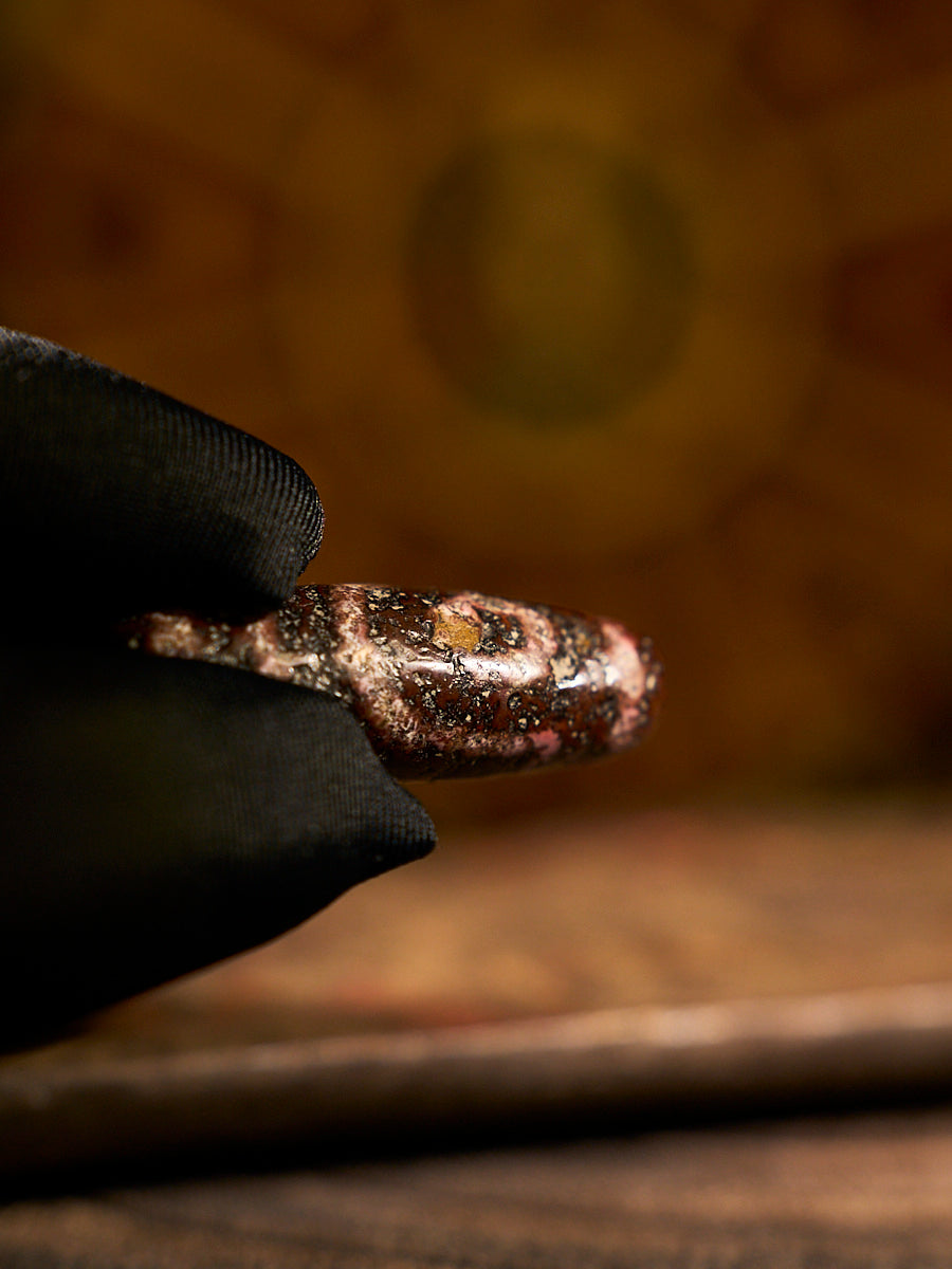 Tibetan Zhangzhung Era Two-Eyed Wish-Fulfilling Agate Dzi Bead