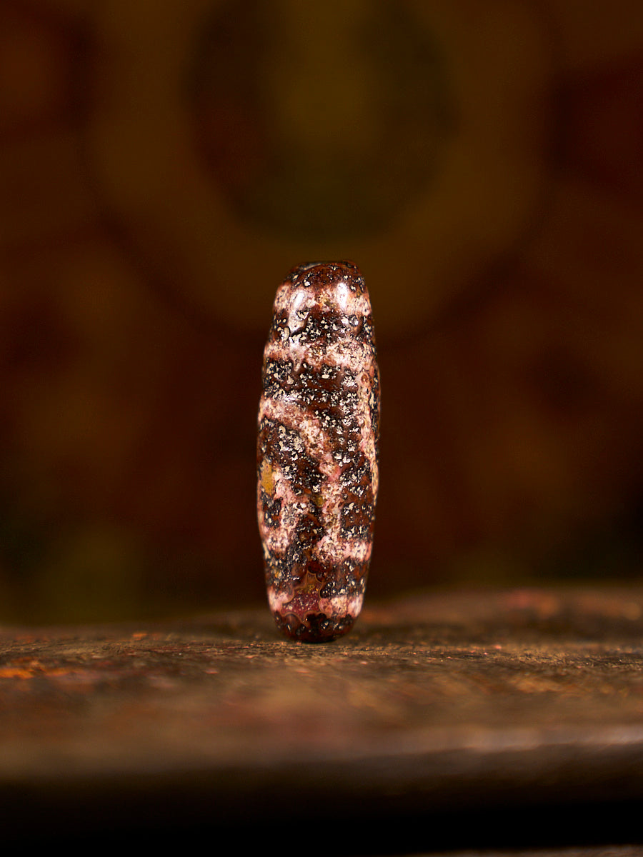 Tibetan Zhangzhung Era Two-Eyed Wish-Fulfilling Agate Dzi Bead