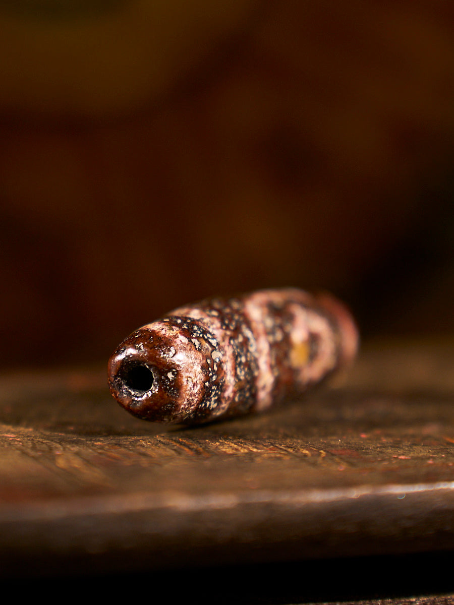 Tibetan Zhangzhung Era Two-Eyed Wish-Fulfilling Agate Dzi Bead