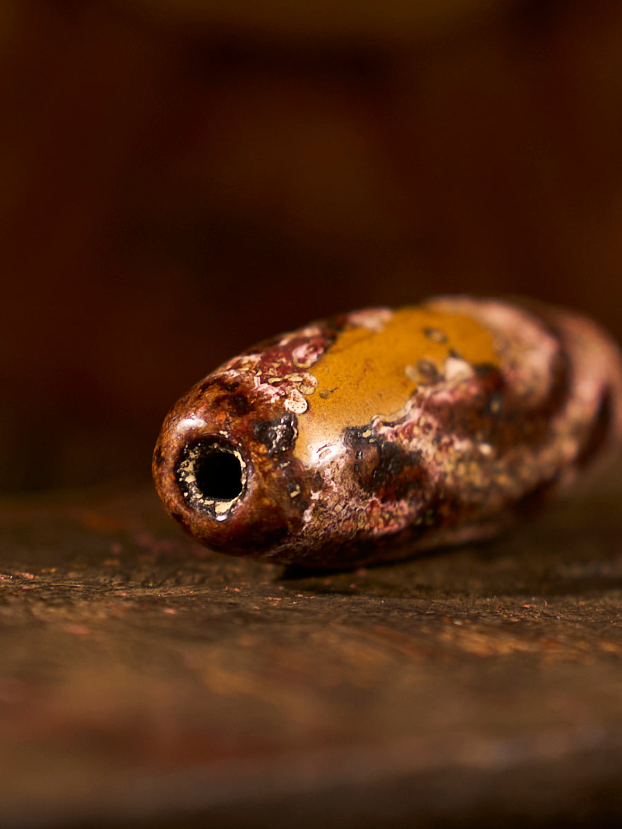 Zhangzhung Era Star of Clarity Two-Eyed Agate Dzi Bead