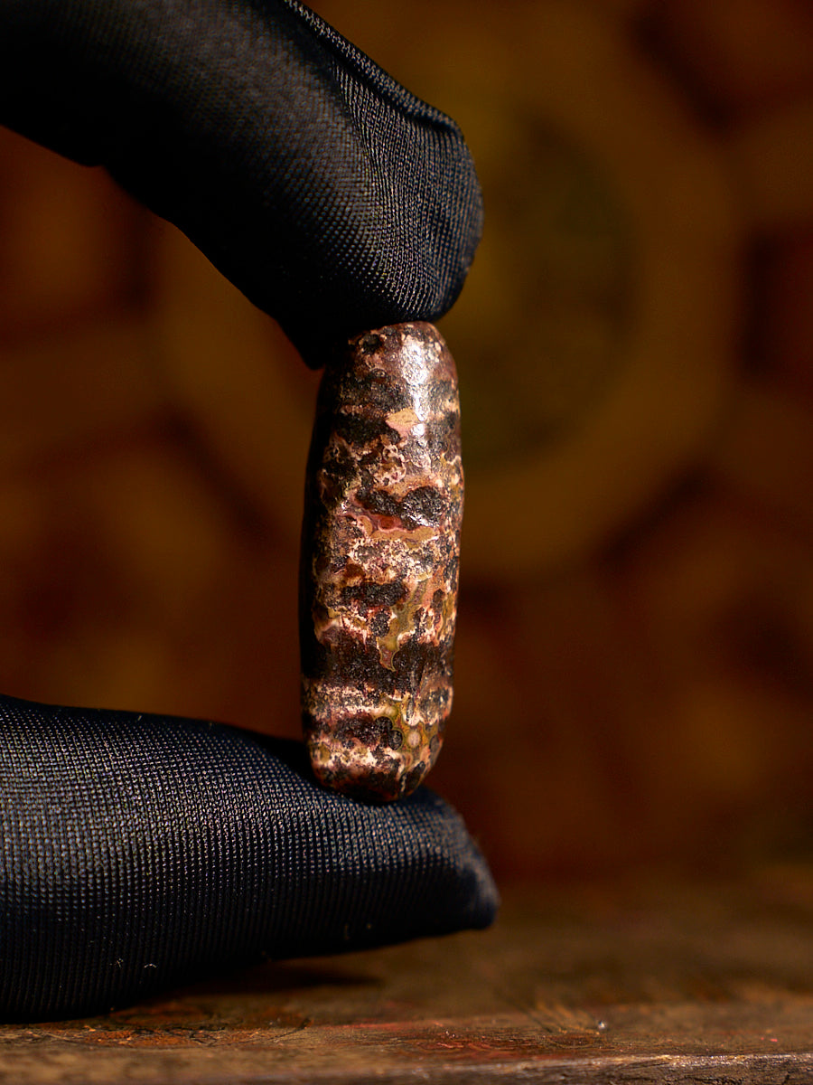 Zhangzhung Era Earth Gate of Balance Two-Eyed Agate Dzi Bead