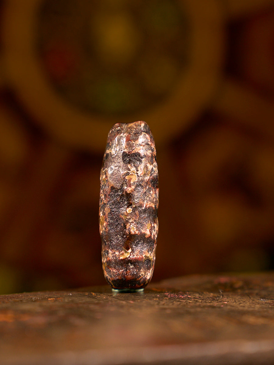Zhangzhung Era Earth Gate of Balance Two-Eyed Agate Dzi Bead