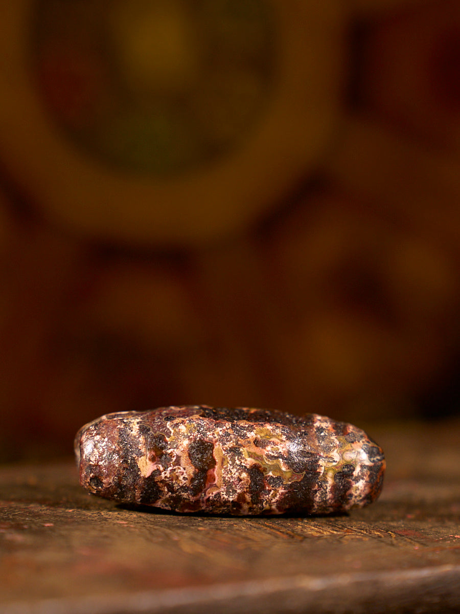 Zhangzhung Era Earth Gate of Balance Two-Eyed Agate Dzi Bead