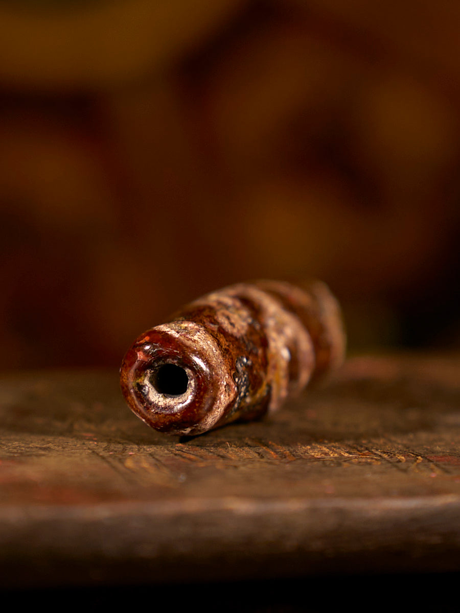 Tibetan Harmony Benediction Two-Eyed Agate Dzi Bead