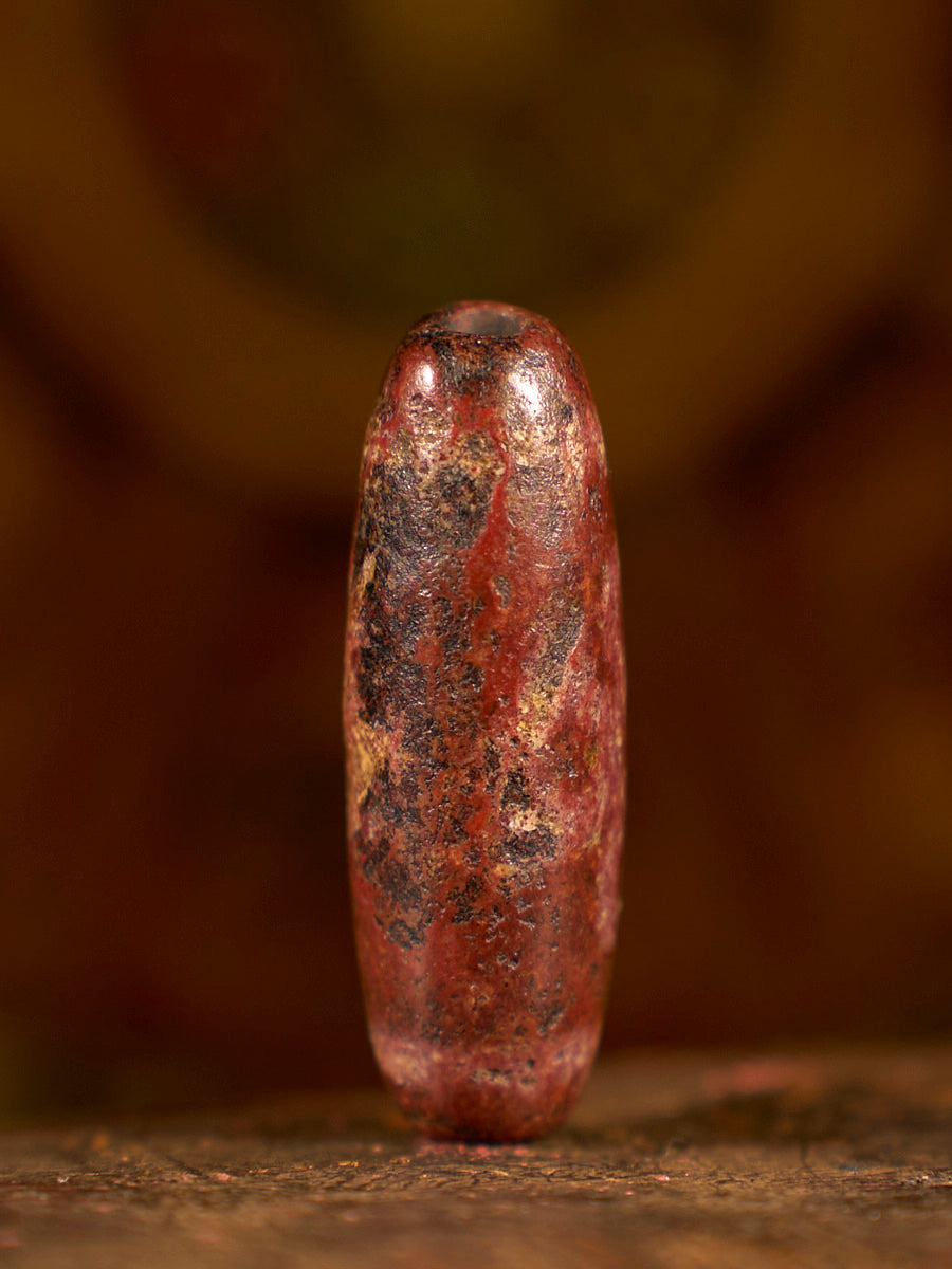 Himalayan Lightning Blessing Five-Eyed Agate Dzi Bead