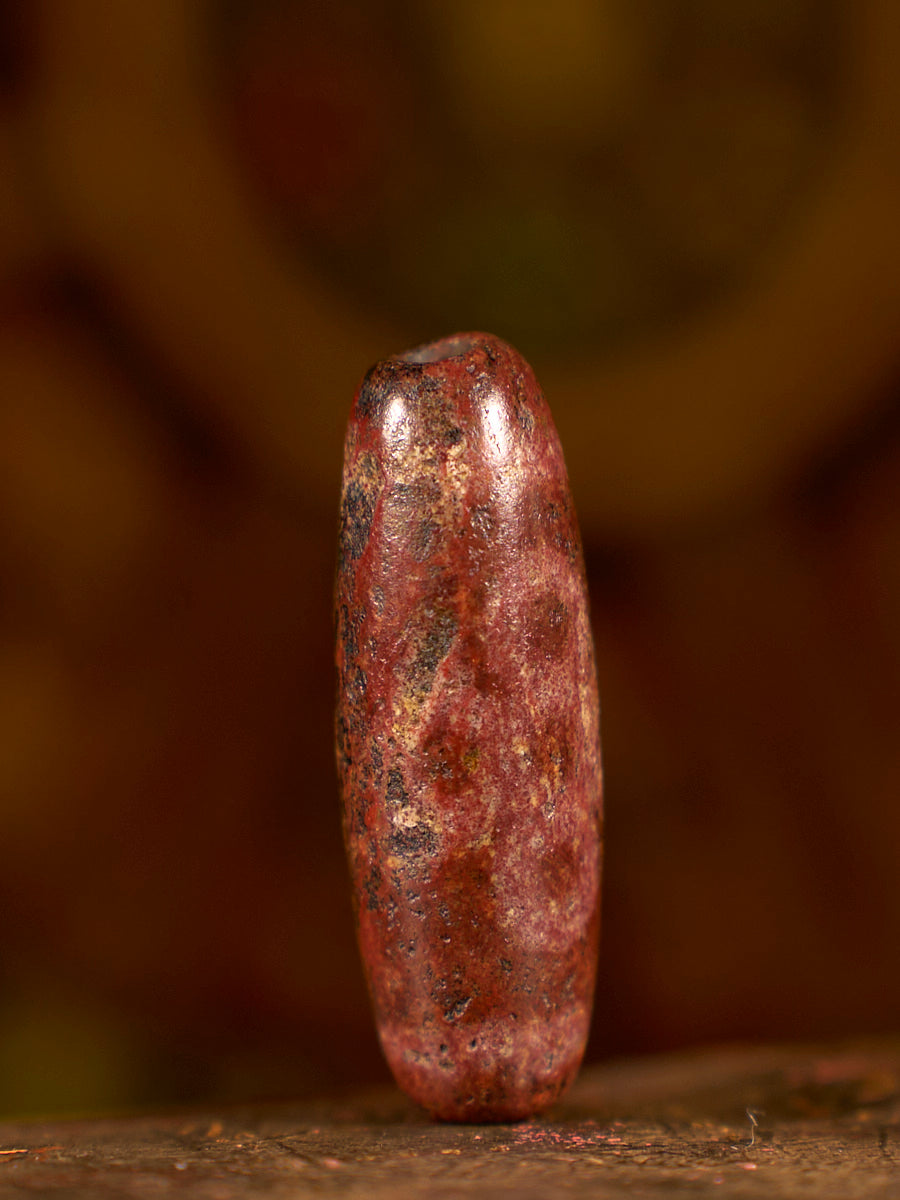 Himalayan Lightning Blessing Five-Eyed Agate Dzi Bead