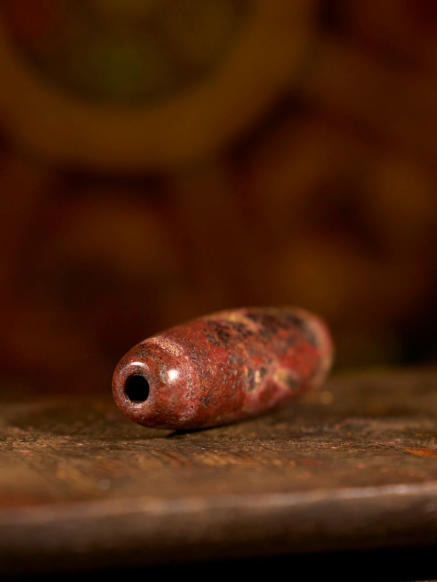Himalayan Lightning Blessing Five-Eyed Agate Dzi Bead