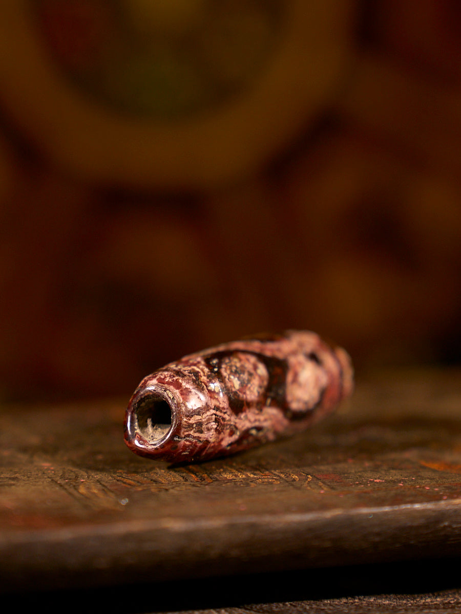 Zhangzhung Era Tibetan Bodhi Peace Four-Eyed Dzi Bead