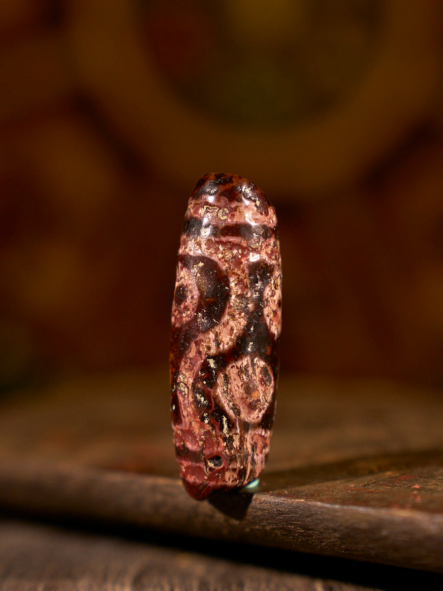 Zhangzhung Era Tibetan Bodhi Peace Four-Eyed Dzi Bead