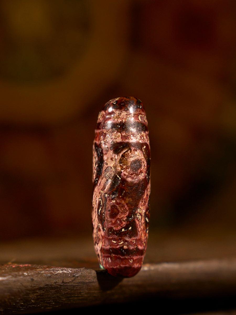 Zhangzhung Era Tibetan Bodhi Peace Four-Eyed Dzi Bead