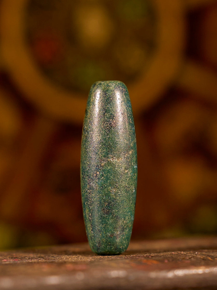 Tibetan Auspicious Dragon Union Two-Eyed Agate Dzi Bead